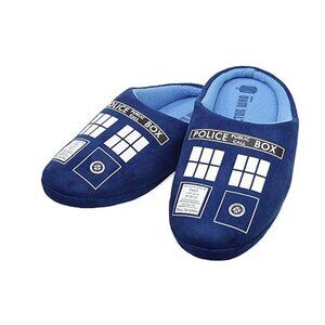 BBC Doctor Who Women's TARDIS Slippers - Blue Medium/10 - Fits Adult/Teens - NWT